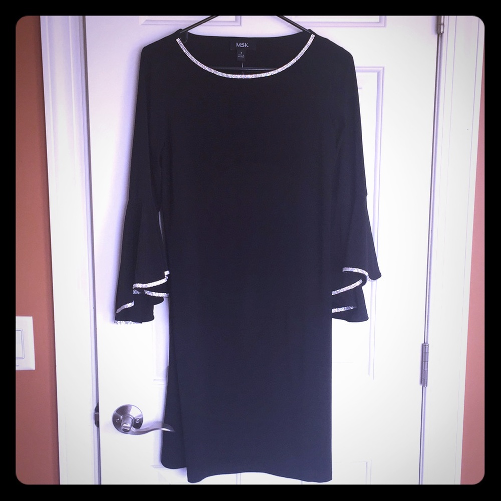Black dress with bell sleeves